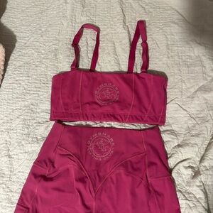 Gymshark Fuchsia Sports Bra and Shorts Set